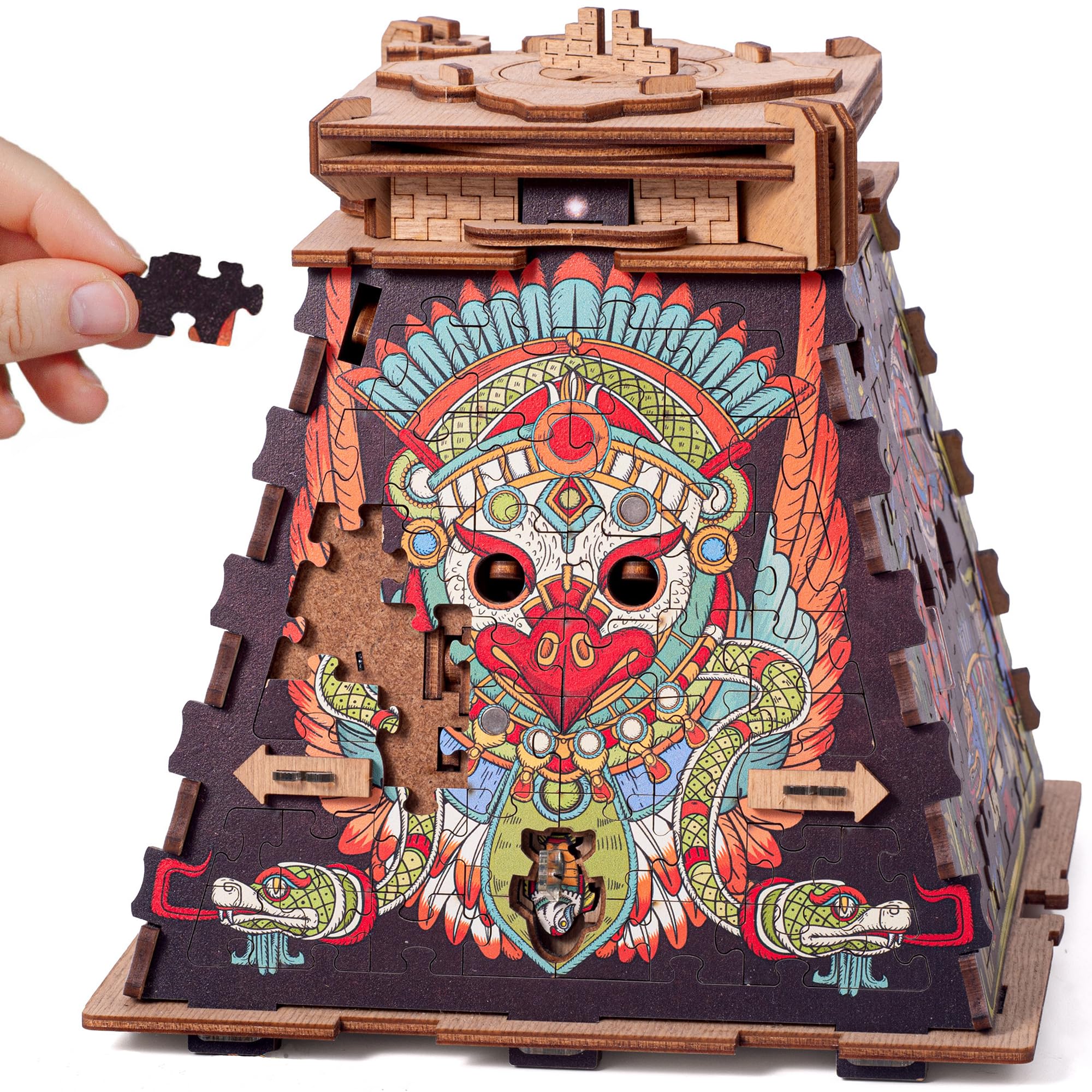 CLUE PUZZLE 太陽のピラミッド Amazon.com: iDventure Cluepuzzle Pyramid of The Sun | Wooden 3D